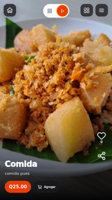 Producto de comida mostrado en Reels